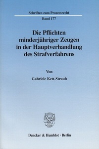 Abbildung von: Die Pflichten minderjähriger Zeugen in der Hauptverhandlung des Strafverfahrens. - fibre