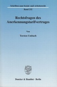 Abbildung von: Rechtsfragen des Anerkennungstarifvertrages. - fibre