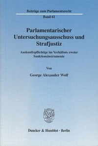 Abbildung von: Parlamentarischer Untersuchungsausschuss und Strafjustiz. - fibre