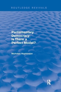 Enlarge image Cover: Parliamentary Democracy - Routledge