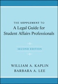 Cover: The Supplement to A Legal Guide for Student Affairs Professionals - Jossey-Bass