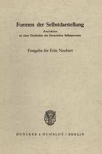 Abbildung von: Formen der Selbstdarstellung. - Duncker & Humblot