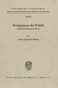 Abbildung von: Prolegomena der Politik. - Duncker & Humblot