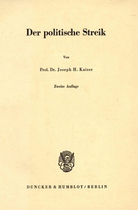 Abbildung von: Der politische Streik. - Duncker & Humblot