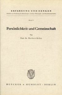Abbildung von: Persönlichkeit und Gemeinschaft. - Duncker & Humblot