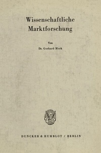 Abbildung von: Wissenschaftliche Marktforschung. - Duncker & Humblot
