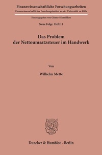 Abbildung von: Das Problem der Nettoumsatzsteuer im Handwerk. - fibre