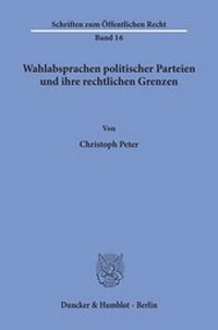 Abbildung von: Wahlabsprachen politischer Parteien und ihre rechtlichen Grenzen. - fibre