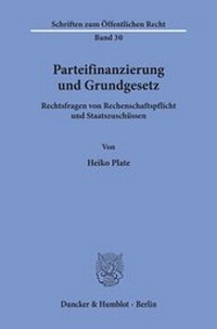 Abbildung von: Parteifinanzierung und Grundgesetz. - fibre