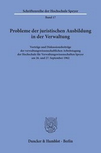 Abbildung von: Probleme der juristischen Ausbildung in der Verwaltung. - fibre