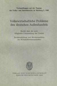 Abbildung von: Volkswirtschaftliche Probleme des deutschen Außenhandels. - Duncker & Humblot