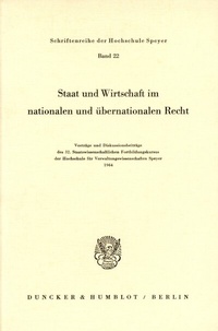 Abbildung von: Staat und Wirtschaft im nationalen und übernationalen Recht. - Duncker & Humblot