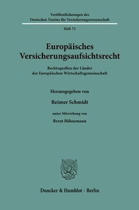 Abbildung von: Europäisches Versicherungsaufsichtsrecht. - Duncker & Humblot