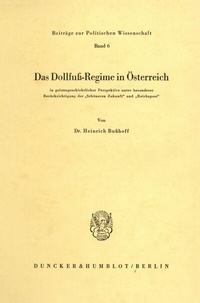 Abbildung von: Das Dollfuß-Regime in Österreich - Duncker & Humblot