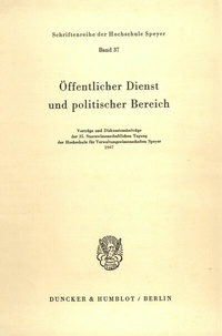 Abbildung von: Öffentlicher Dienst und politischer Bereich. - Duncker & Humblot