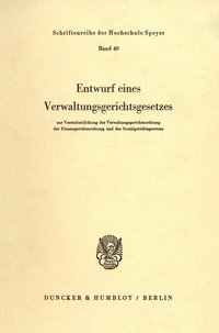 Abbildung von: Entwurf eines Verwaltungsgerichtsgesetzes - Duncker & Humblot