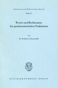 Abbildung von: Wesen und Rechtsnatur der parlamentarischen Fraktionen. - fibre