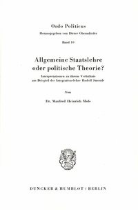 Abbildung von: Allgemeine Staatslehre oder politische Theorie - Duncker & Humblot
