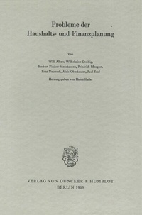 Abbildung von: Probleme der Haushalts- und Finanzplanung. - Duncker & Humblot
