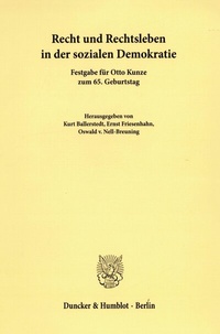 Abbildung von: Recht und Rechtsleben in der sozialen Demokratie. - Duncker & Humblot