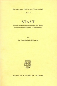 Abbildung von: Staat. - Duncker & Humblot