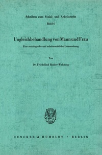 Abbildung von: Ungleichbehandlung von Mann und Frau. - Duncker & Humblot