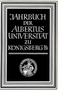 Abbildung von: Jahrbuch der Albertus-Universität zu Königsberg-Pr. - Duncker & Humblot