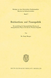 Abbildung von: Reichsreform und Finanzpolitik. - Duncker & Humblot