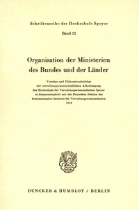 Abbildung von: Organisation der Ministerien des Bundes und der Länder. - Duncker & Humblot