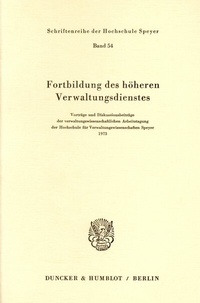 Abbildung von: Fortbildung des höheren Verwaltungsdienstes. - Duncker & Humblot