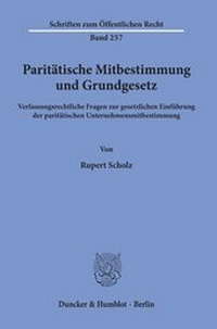 Abbildung von: Paritätische Mitbestimmung und Grundgesetz. - fibre