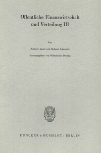 Abbildung von: Öffentliche Finanzwirtschaft und Verteilung III. - Duncker & Humblot