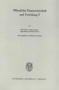 Abbildung von: Öffentliche Finanzwirtschaft und Verteilung V. - Duncker & Humblot