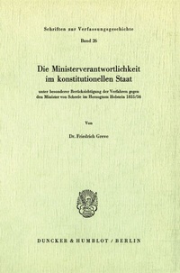 Abbildung von: Die Ministerverantwortlichkeit im konstitutionellen Staat, - fibre