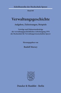 Abbildung von: Verwaltungsgeschichte. - Duncker & Humblot