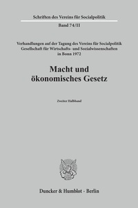 Abbildung von: Macht und ökonomisches Gesetz. - Duncker & Humblot