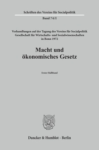Abbildung von: Macht und ökonomisches Gesetz. - Duncker & Humblot