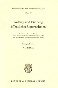 Abbildung von: Auftrag und Führung öffentlicher Unternehmen. - Duncker & Humblot