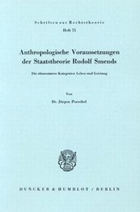 Abbildung von: Anthropologische Voraussetzungen der Staatstheorie Rudolf Smends. - fibre