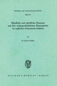 Abbildung von: Mündliche und schriftliche Elemente und ihre rechtsgeschichtlichen Hintergründe im englischen Erkenntnisverfahren. - fibre