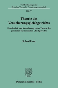 Abbildung von: Theorie des Versicherungsgleichgewichts. - Duncker & Humblot