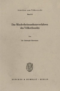 Abbildung von: Das Minderheitenschutzverfahren des Völkerbundes. - fibre