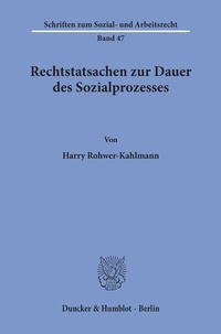 Abbildung von: Rechtstatsachen zur Dauer des Sozialprozesses. - Duncker & Humblot