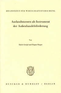 Abbildung von: Auslandsmessen als Instrument der Außenhandelsförderung. - Duncker & Humblot