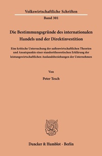 Abbildung von: Die Bestimmungsgründe des internationalen Handels und der Direktinvestition. - fibre