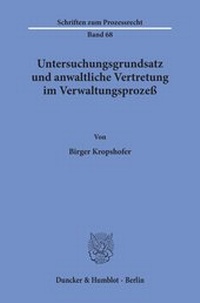 Abbildung von: Untersuchungsgrundsatz und anwaltliche Vertretung im Verwaltungsprozeß. - fibre