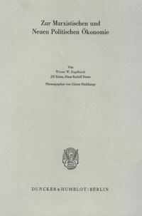 Abbildung von: Zur Marxistischen und Neuen Politischen Ökonomie. - Duncker & Humblot
