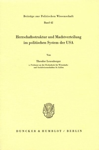 Abbildung von: Herrschaftsstruktur und Machtverteilung im politischen System der USA. - Duncker & Humblot