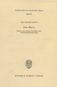 Abbildung von: Otto Mayer. - Duncker & Humblot