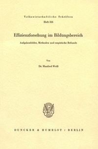 Abbildung von: Effizienzforschung im Bildungsbereich. - Duncker & Humblot